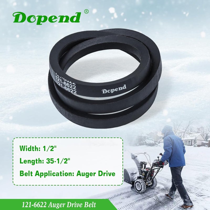 Dopend 121-6622 Auger Drive Belt 1/2'' x 35-1/2'' for Toro 38563, 38568, 38741, 38742, 38743, 38744, 38751, Replaces Toro Power Clear 721, 721E, 721R Paddles Snow Blower - Image 4